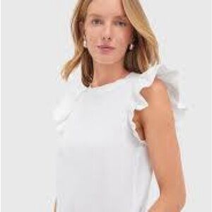 Tuckernuck White Ruffle Sleeve Blouse